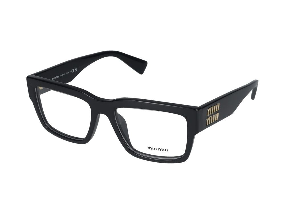 Miu Miu Black 0Mu 02Xv Oversized Square Acetate Eyeglasses