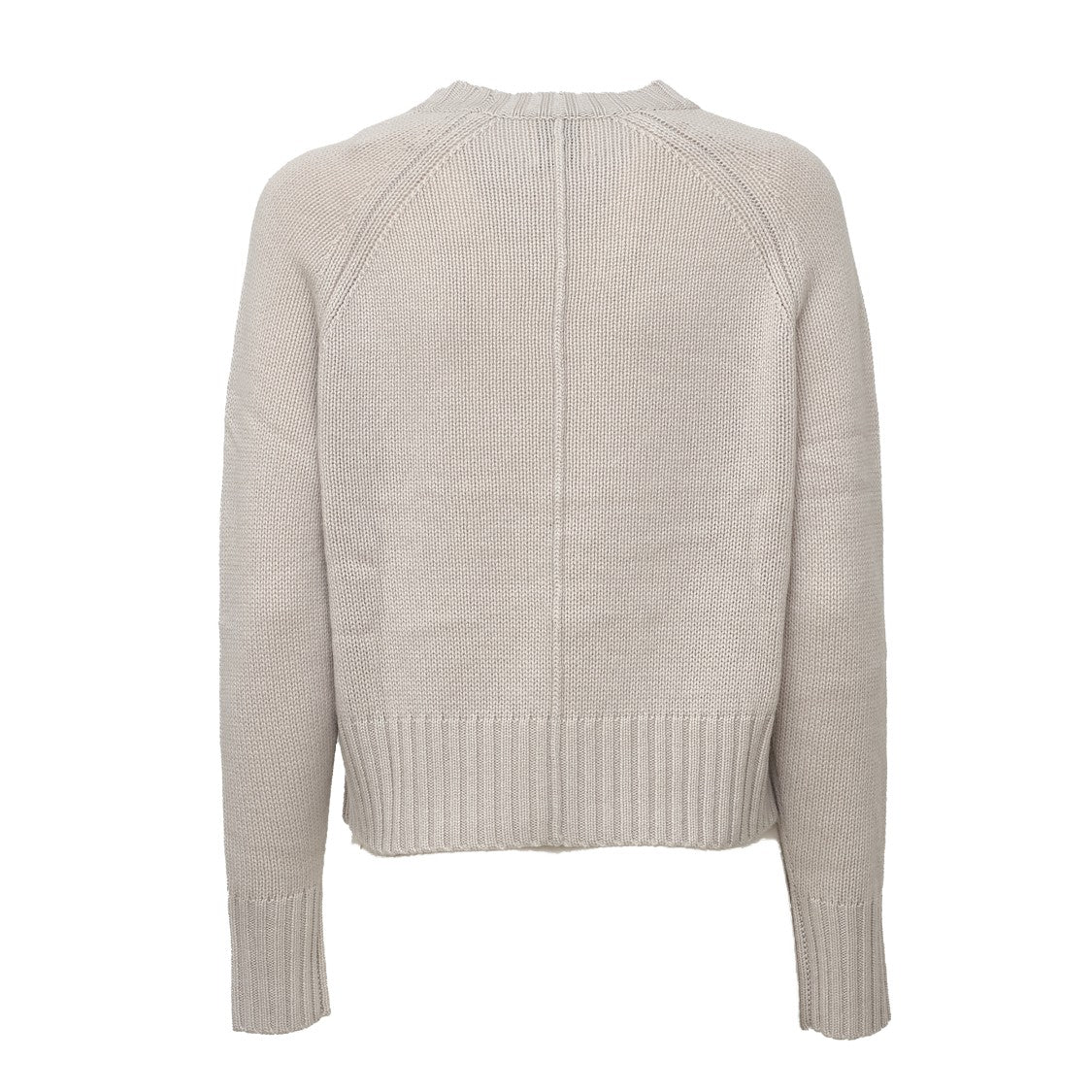 Allude Boxy Ribbed Wool Cashmere Crewneck Sweater