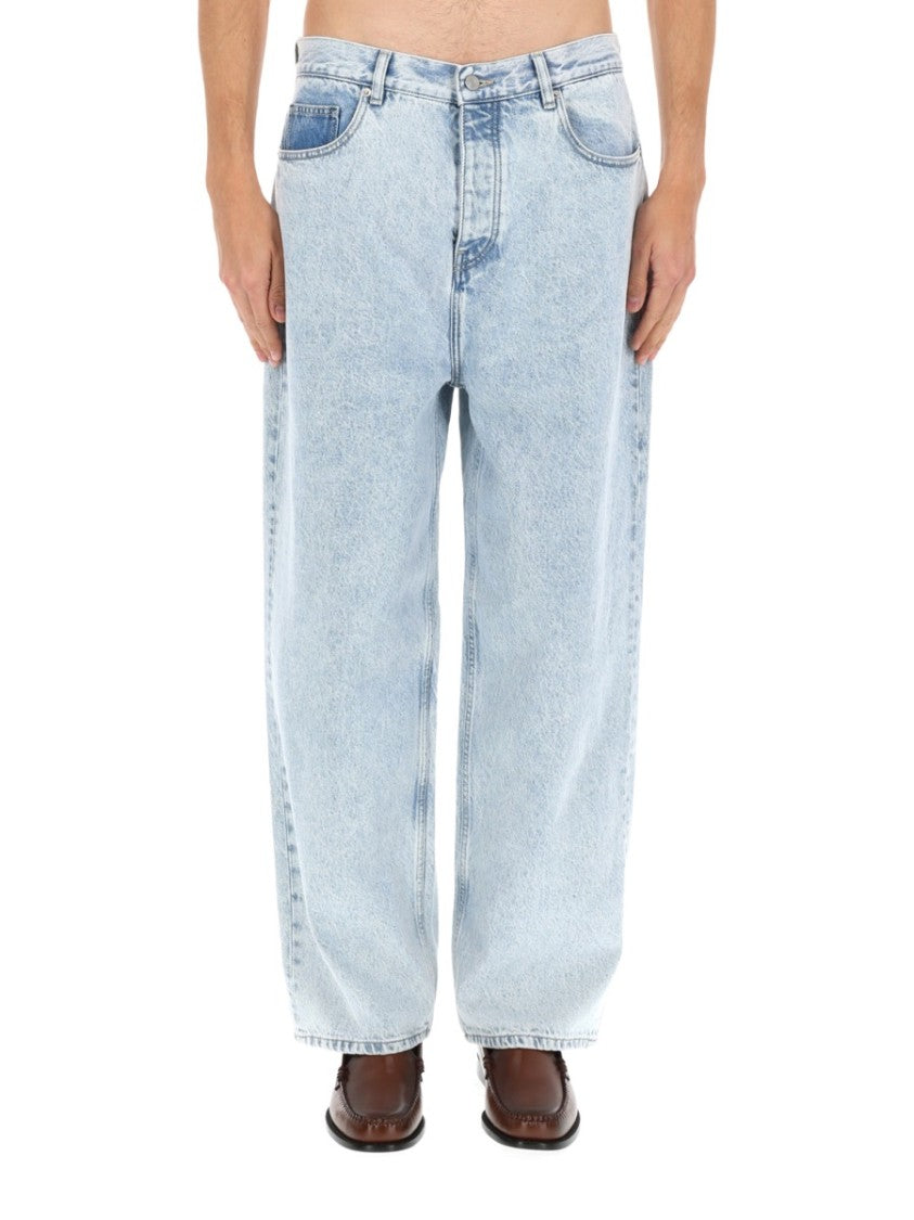 Drôle De Monsieur Light Washed Five-Pocket Baggy Jeans