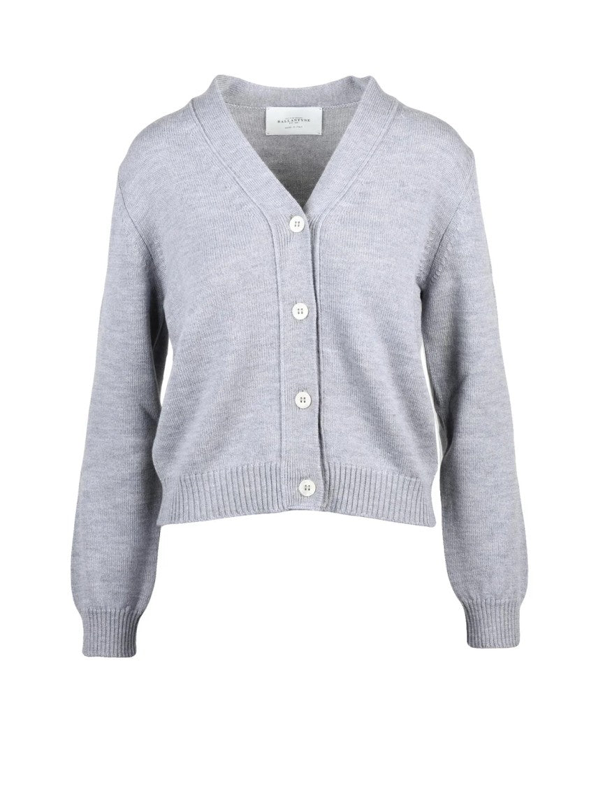 Ballantyne Grey Wool Button Cardigan