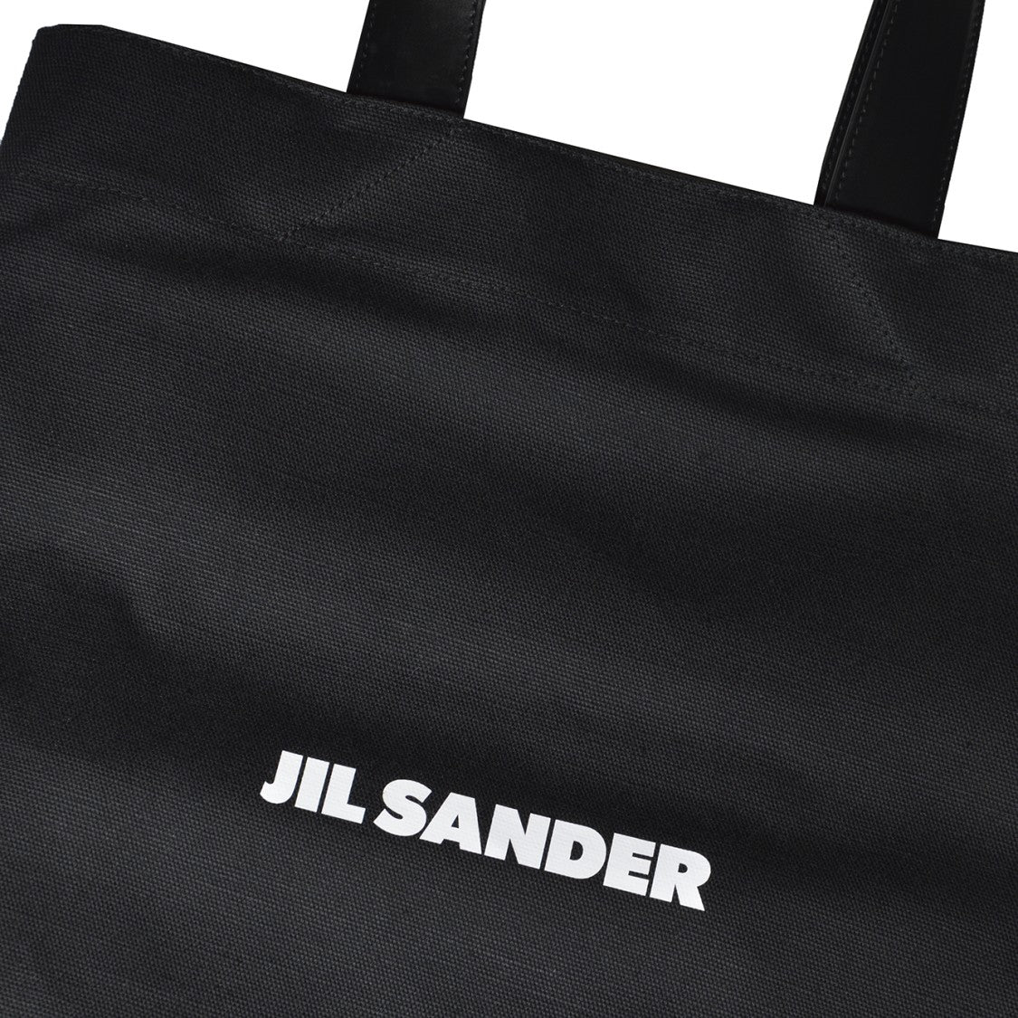 Jil Sander Black Cotton Shopping Bag With Logo