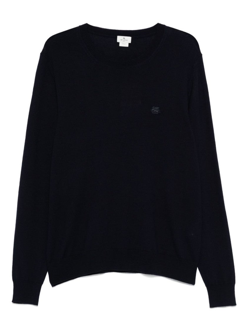 Etro Wool Jumper With Embroidered Monogram