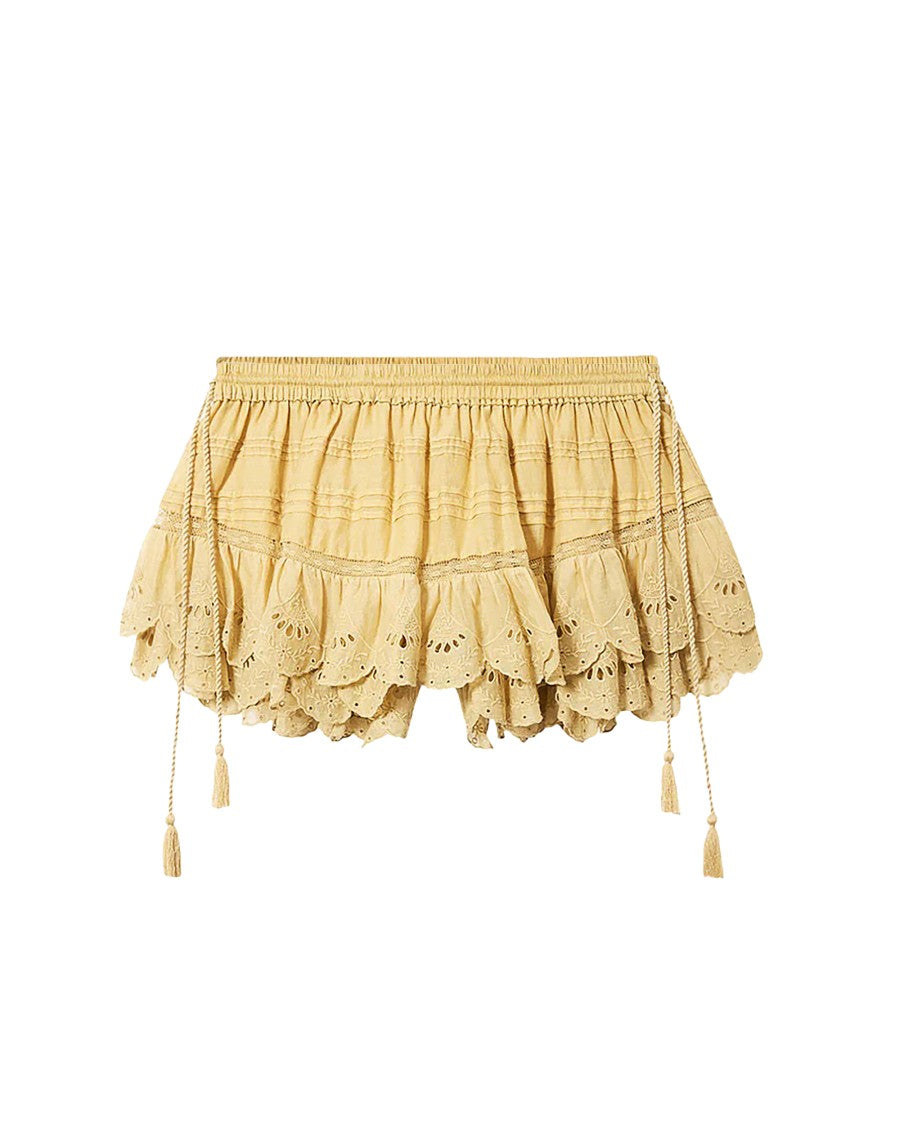 Isabel Marant Étoile Floral Lace Mini Skorts With Ruffled Edges