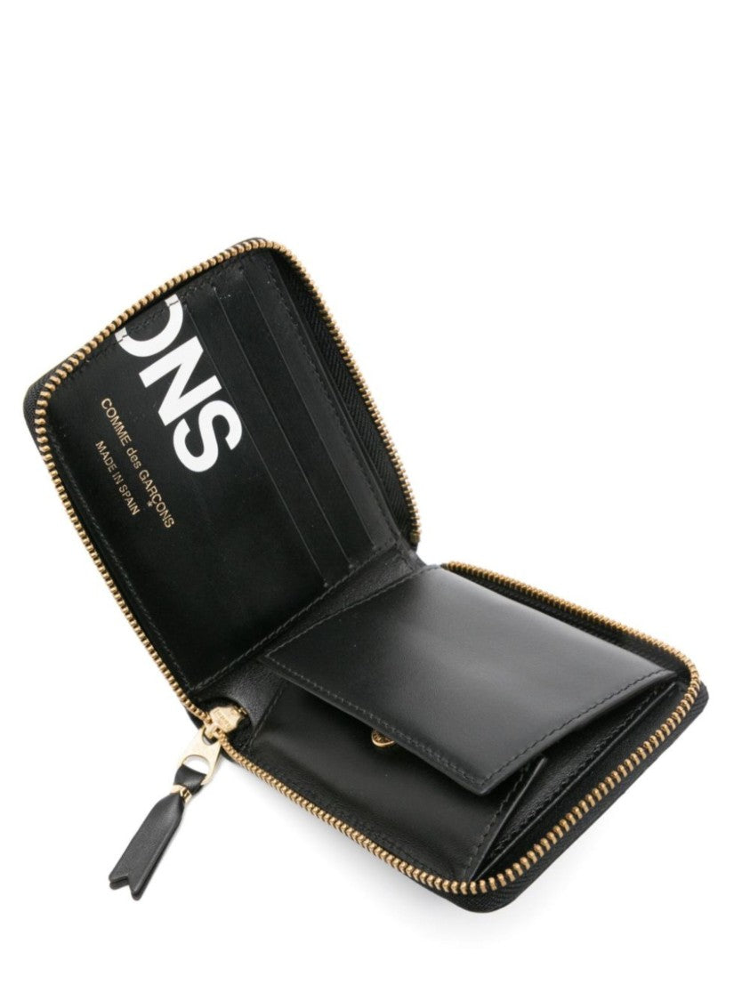 Comme Des Garçons Black Calf Leather Logo Wallet