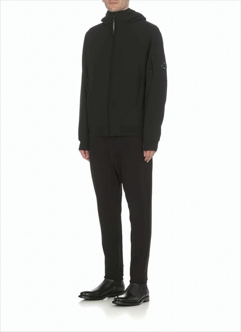 C.P. Company Fitted Black Jacket With Hood And Zippered Pockets