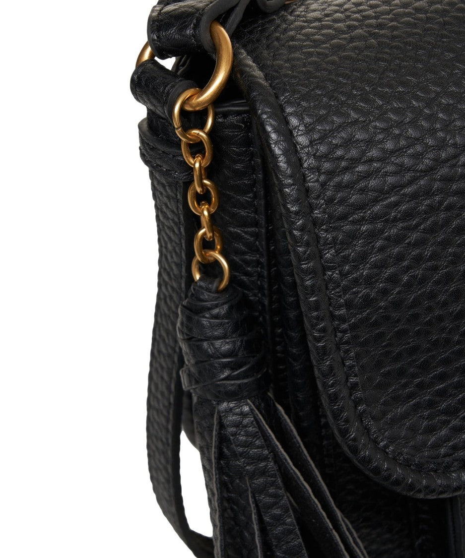 Liu Jo Logo-Embellished Black Shoulder Bag With Textured Finish