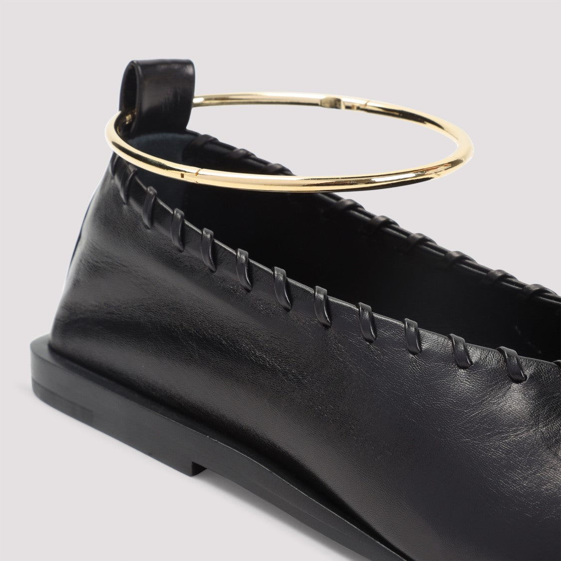 Jil Sander Black Goat Leather Ballerina
