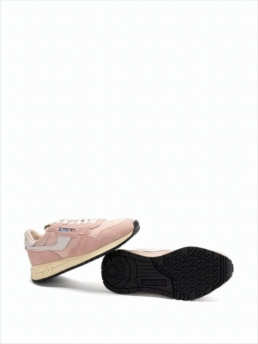 Autry Soft Pink And Cream Suede Sneakers