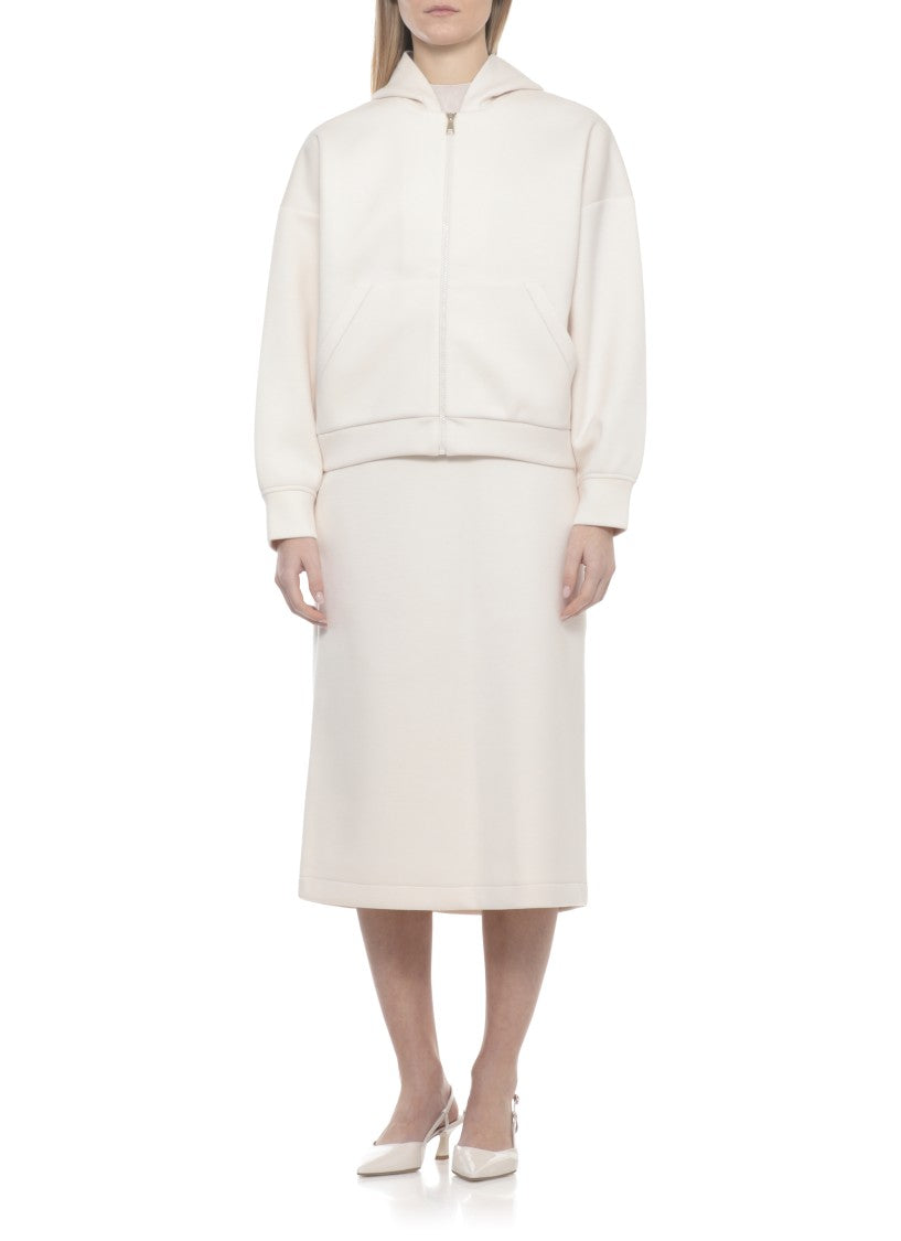 Fabiana Filippi Ivory Lightpoint Detail Zip Hoodie