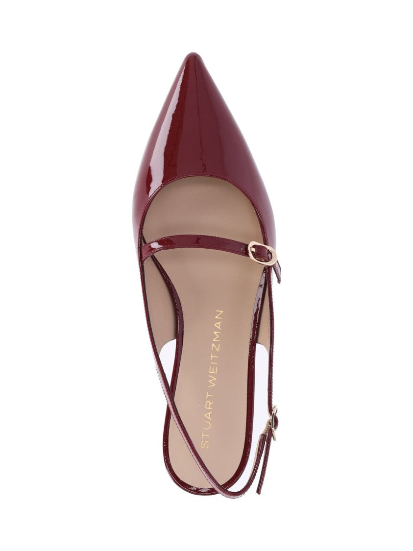 Stuart Weitzman "Emilia" Slingback Mules – Bordeaux