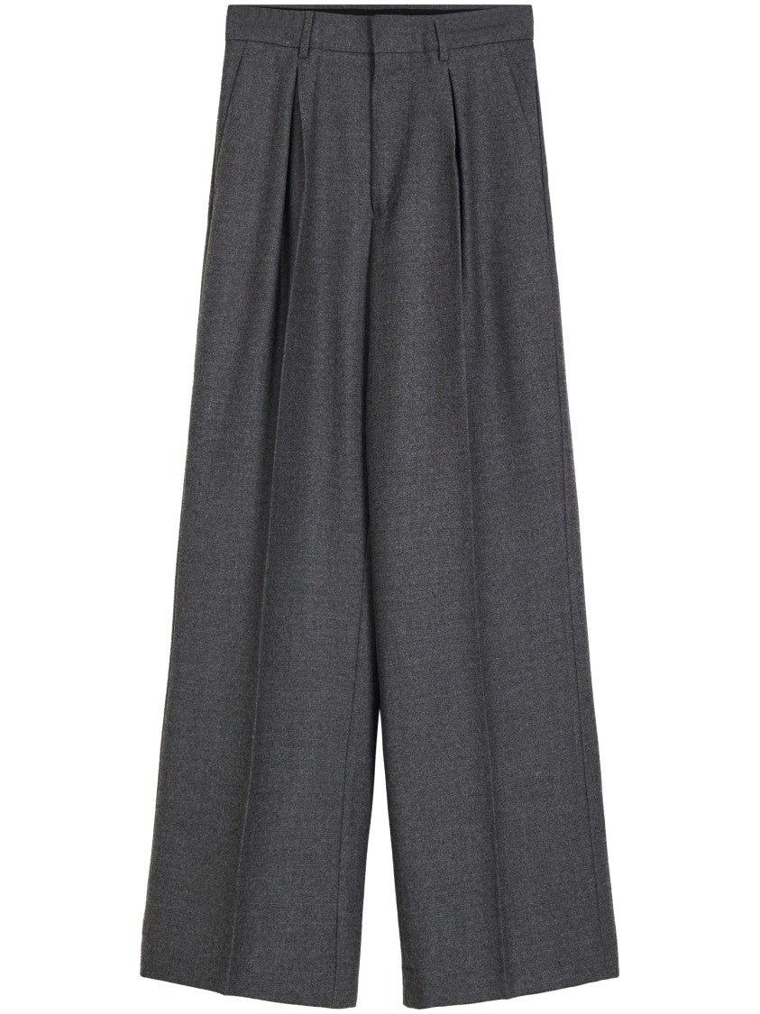 Mm6 By Maison Margiela Wide-Leg High-Waisted Trousers With Front Pleats