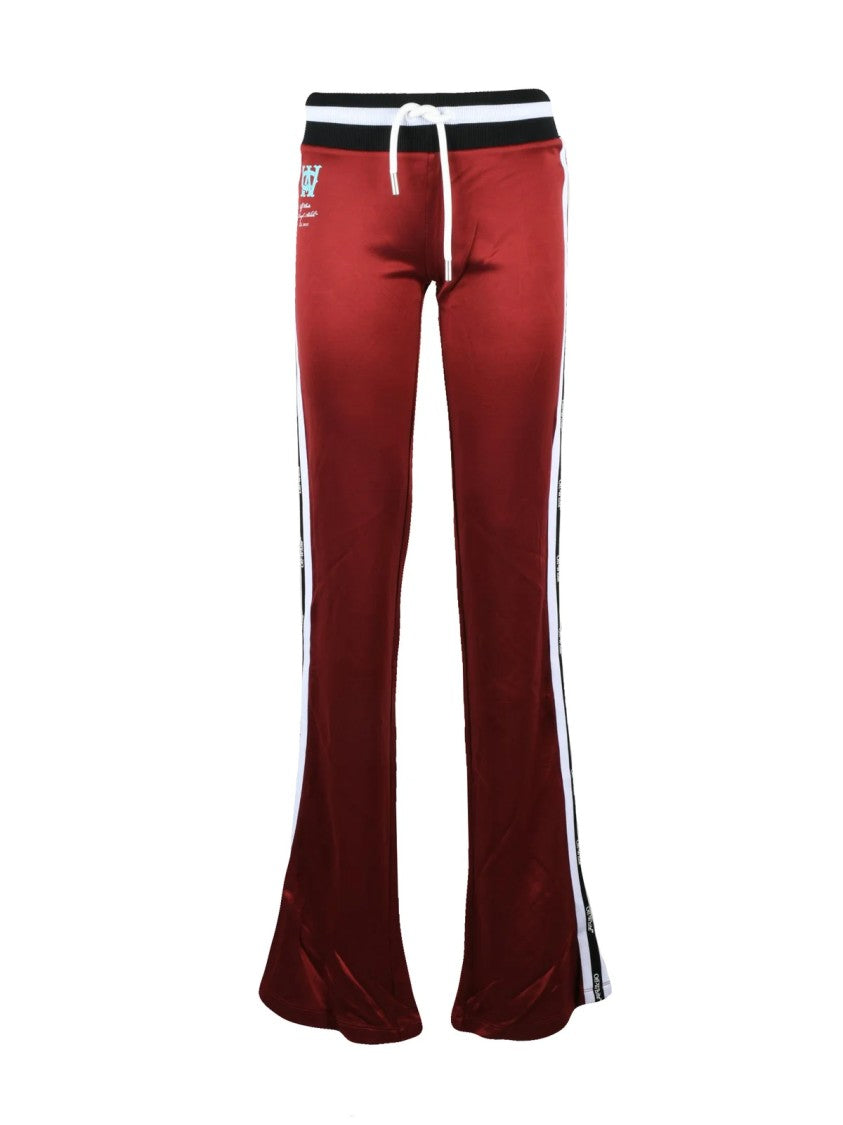 Off-White Red Striped Rayon-Blend Track Pants