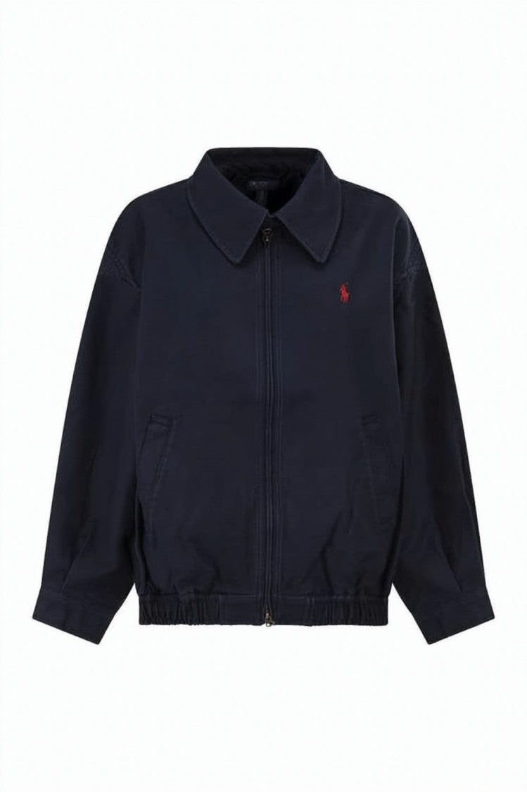 Polo Ralph Lauren Classic Black Jacket With Embroidered Logo Detail