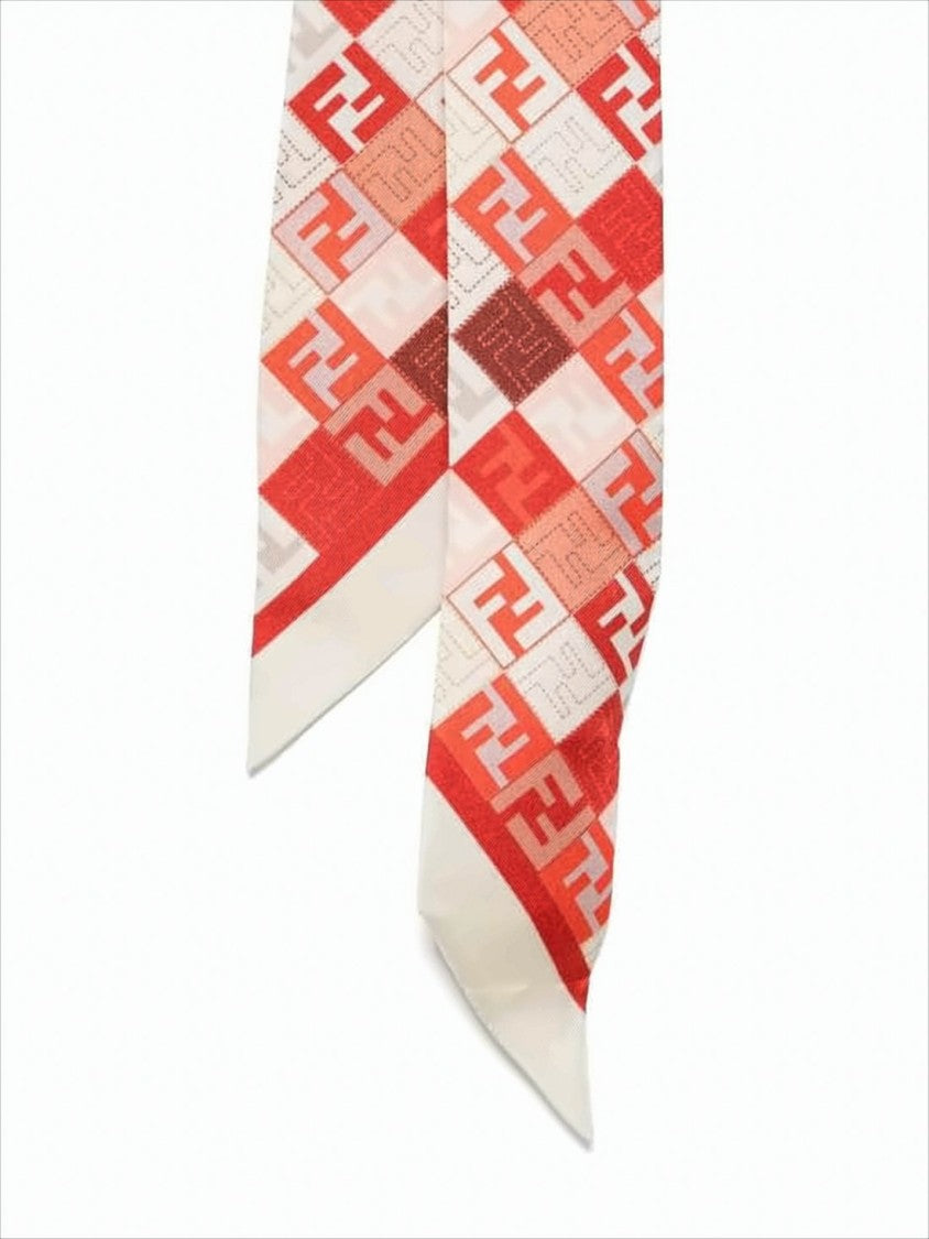 Fendi Geometric Silk Scarf With Finish