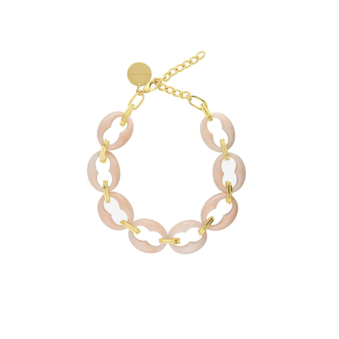 Vanessa Baroni Interlinked Acetate Necklace With Gold-Plated Charm
