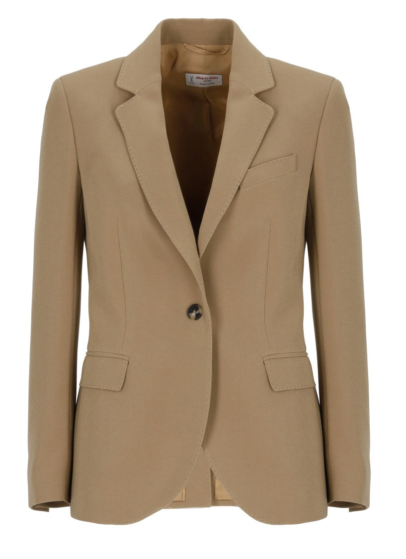 Alberto Biani Beige Tailored Single-Breasted Blazer