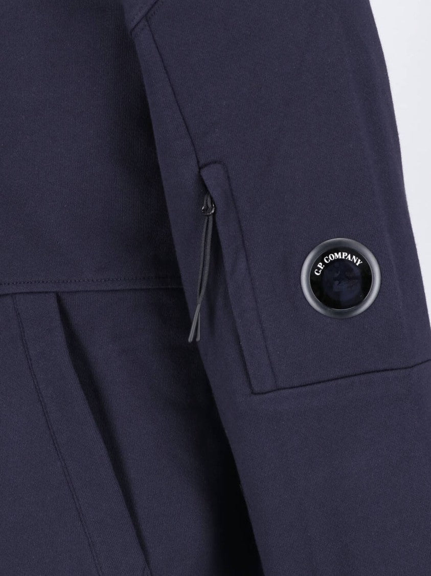 C.P. Company Blue Cotton Logo Hoodie