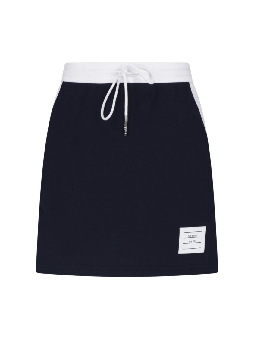 Thom Browne Black Pleated Structured Mini Skirt