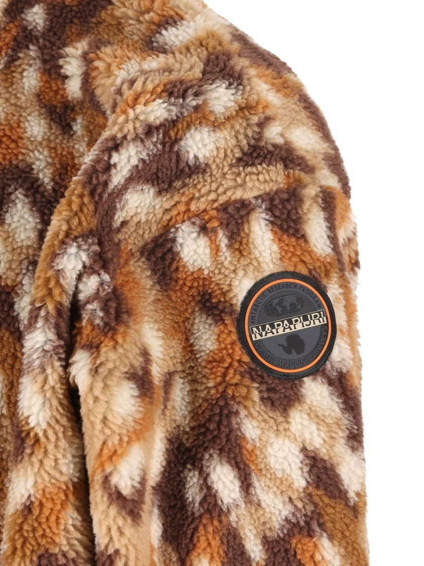 Napapijri Patterned High-Neck Polyester Fleece Jacket