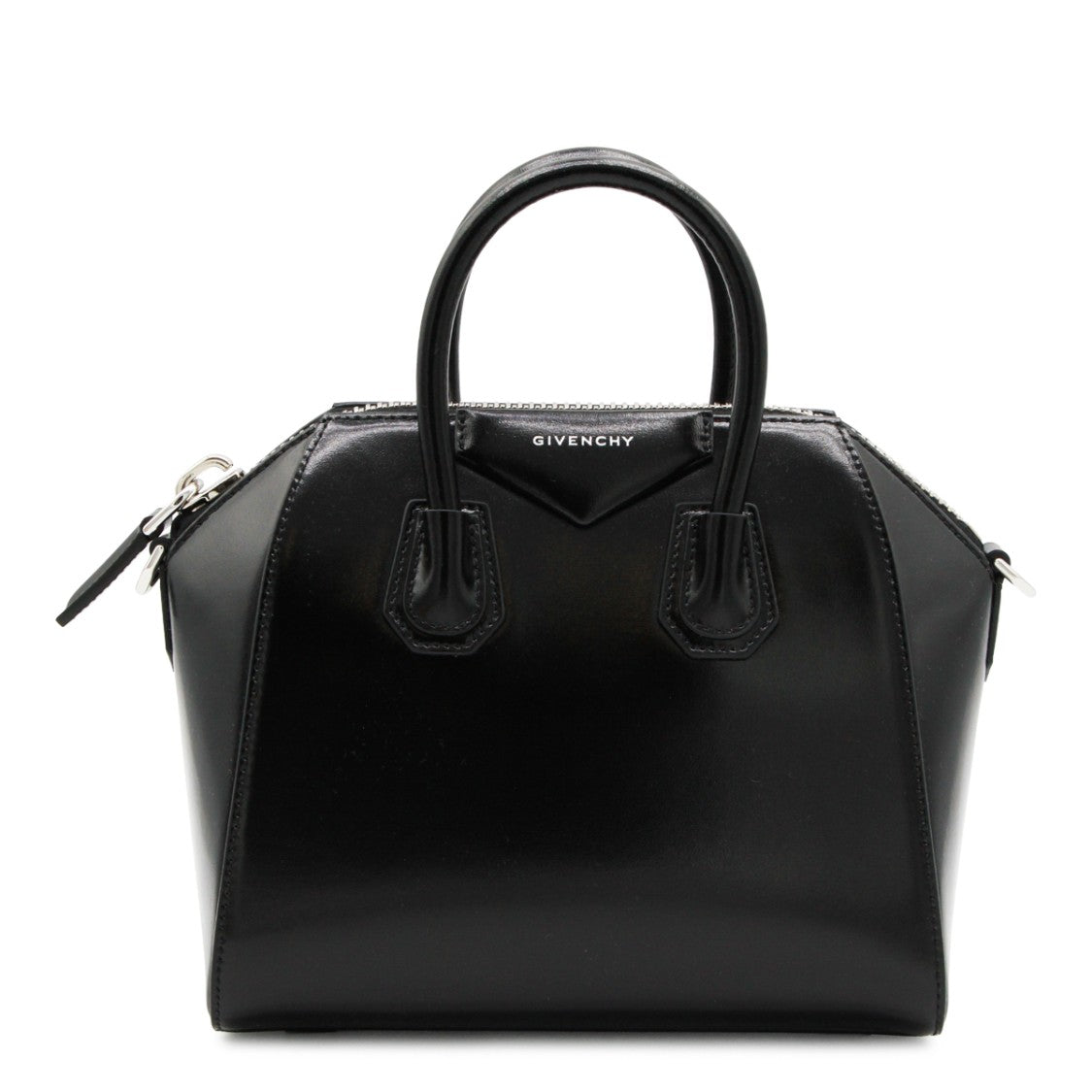 Givenchy Structured Black Leather Antigona Top Handle Bag