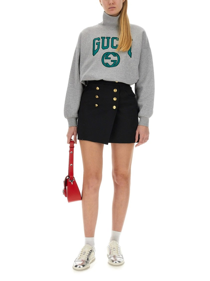 Gucci Embroidered Oversized Cotton Sweatshirt