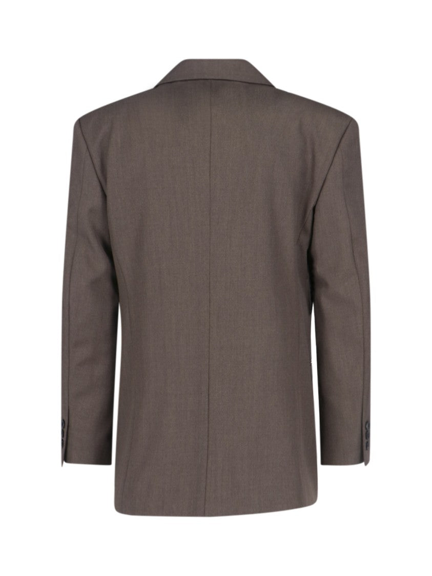 Tonywack Double-Breasted Brown Blazer With Wide Lapels