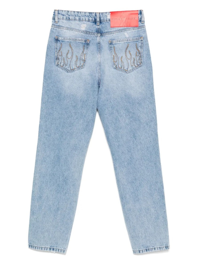 Vision Of Super Straight Cut Denim Jeans With Traditional Five-Pocket Design