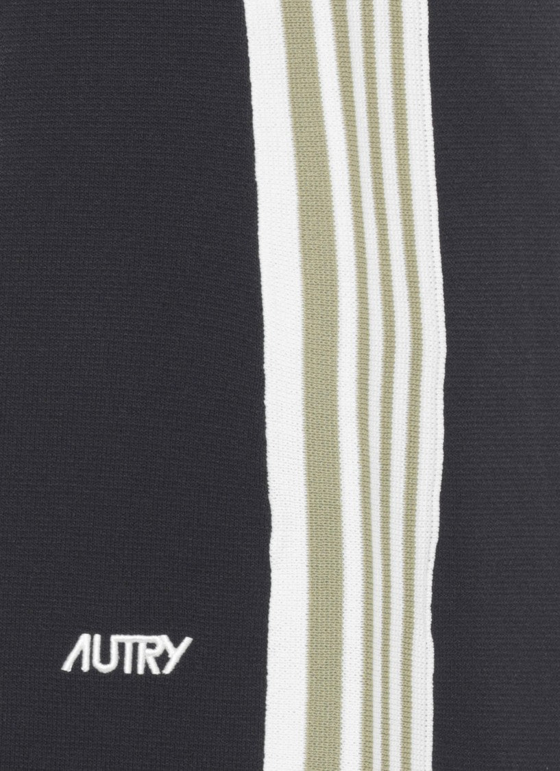 Autry Black Main Viscose Striped Pants