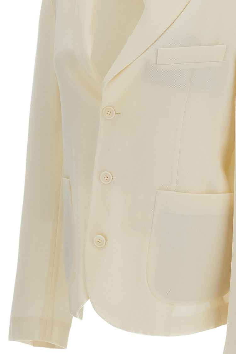 Meta Campania White Lee Tropical Wool Twill Blazer