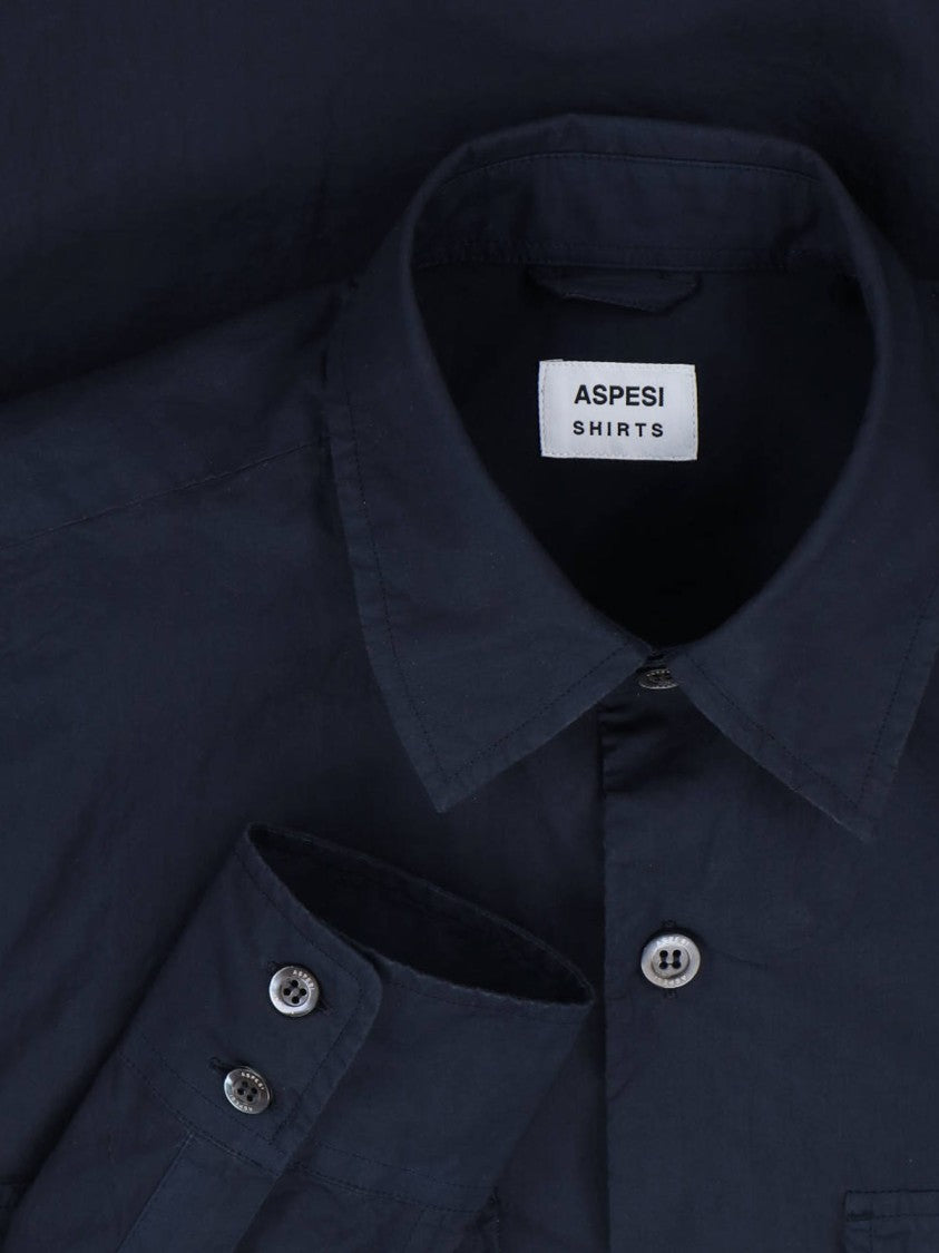 Aspesi Tailored White Shirt With Button-Down Front
