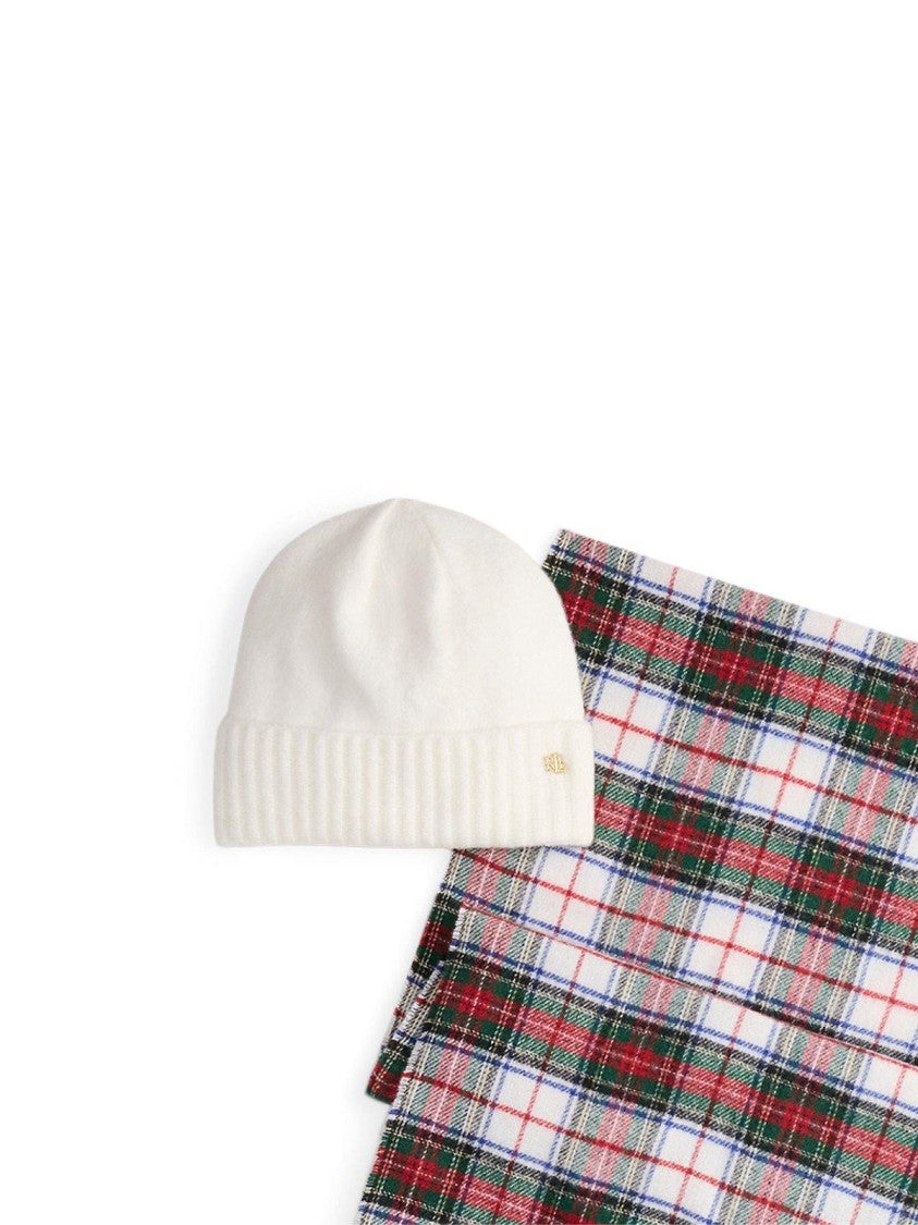 Polo Ralph Lauren Logo Knit Beanie And Scarf Set