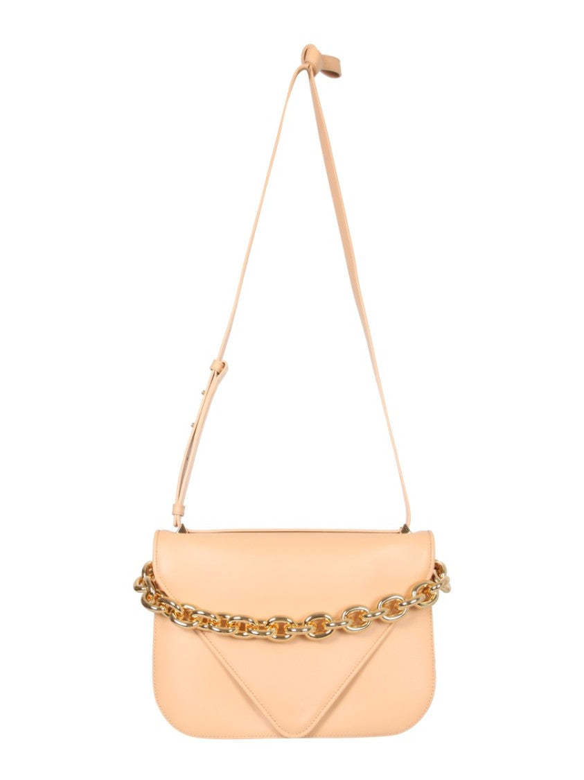 Bottega Veneta Structured Leather Shoulder Bag With Adjustable Strap