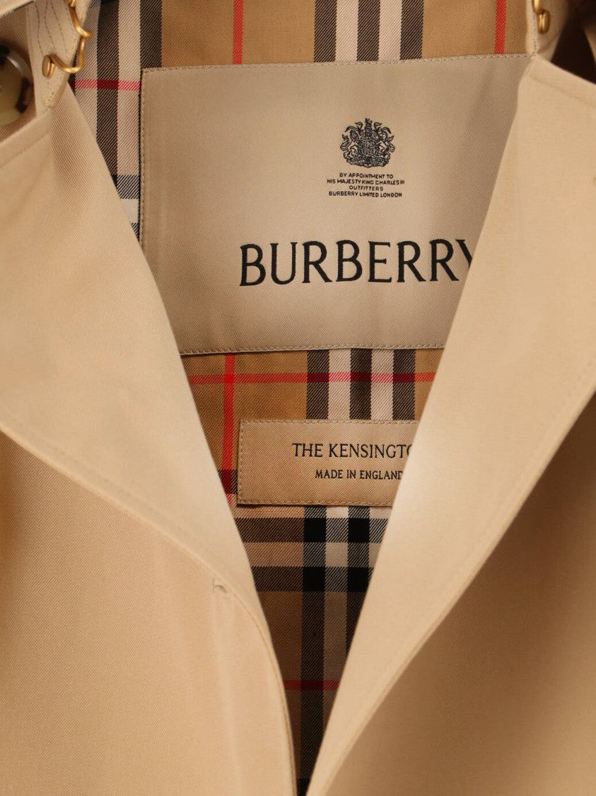 Burberry Beige Cotton Double-Breasted Trench Coat