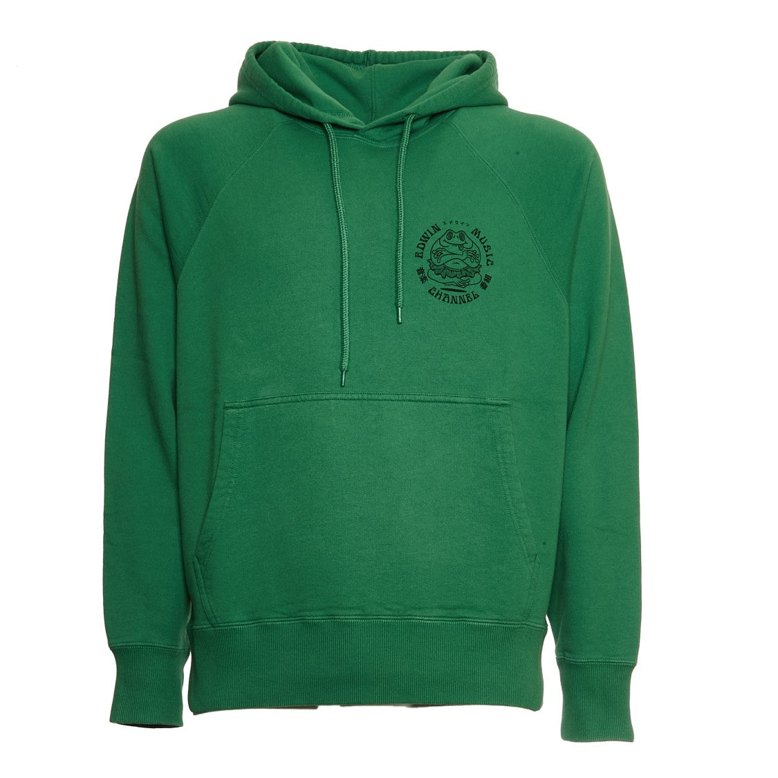 Edwin Drawstring Hooded Sweatshirt With Bold Prints