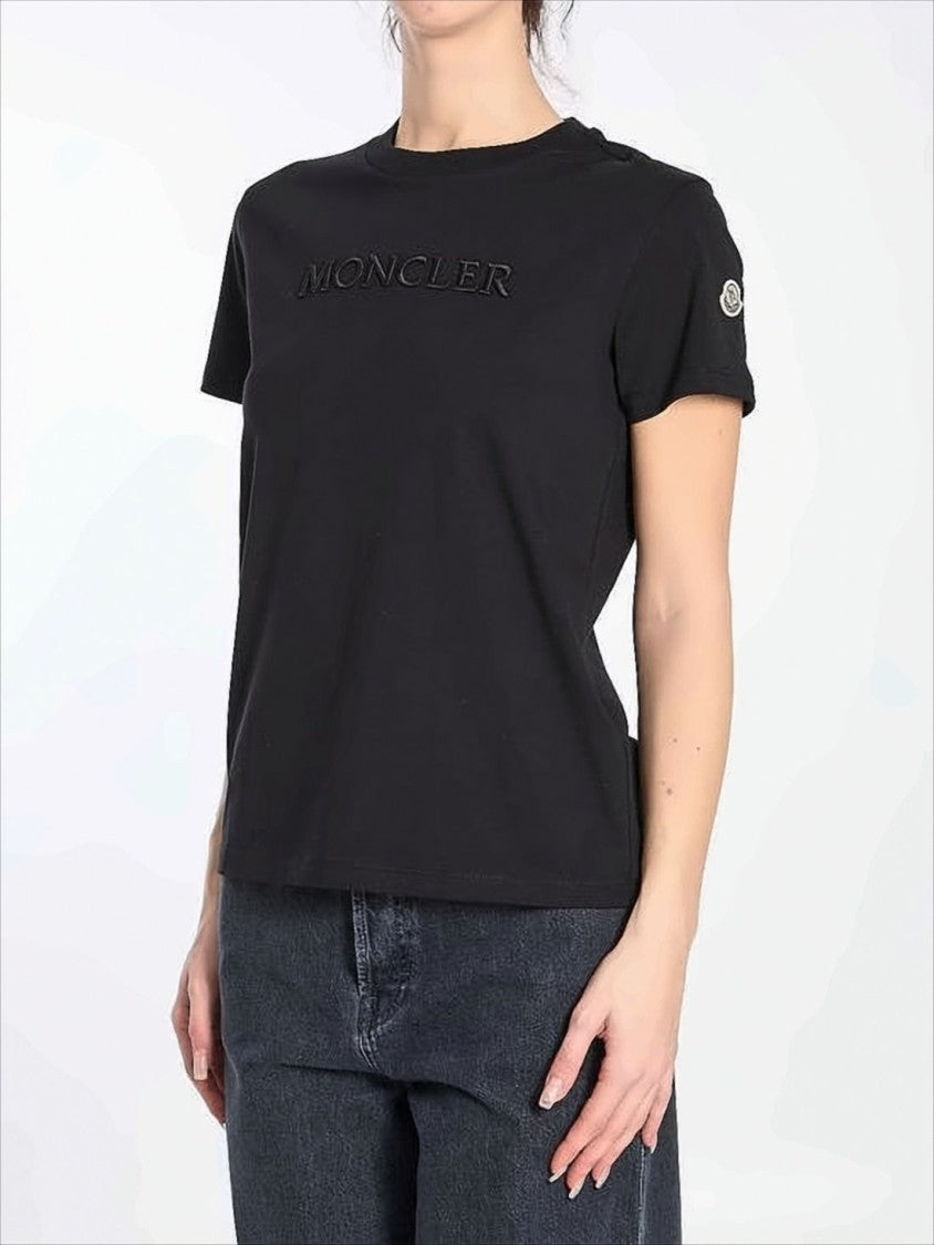 Moncler Black Short-Sleeve T-Shirt With Embossed Logo