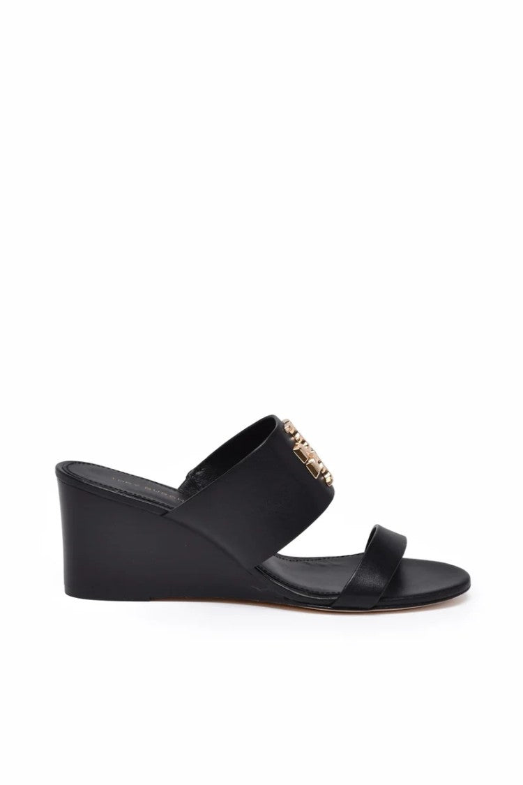 Tory Burch Wedge Mules - Black