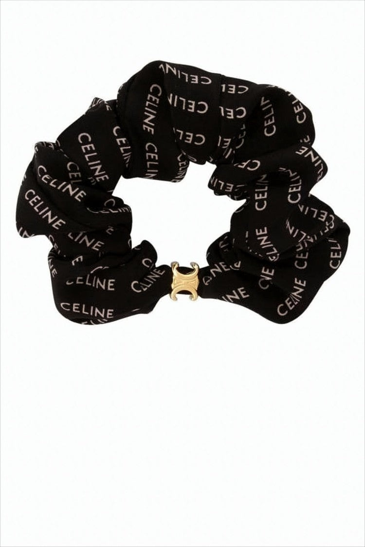Celine Black Silk Scrunchie