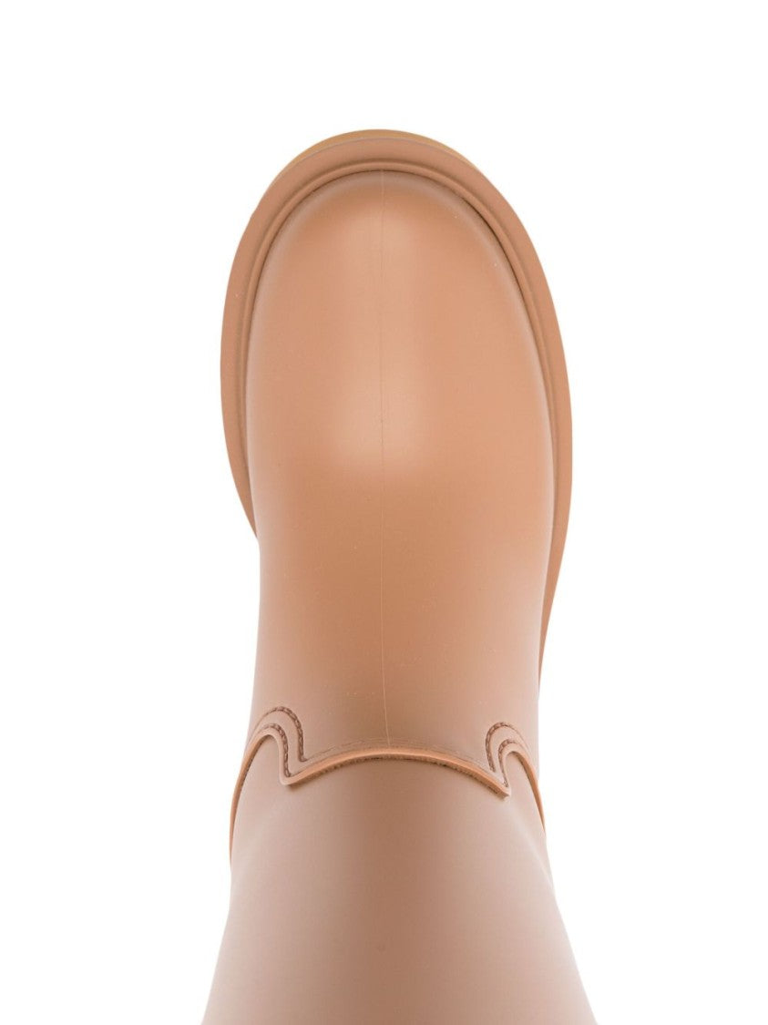 Moncler Beige Ankle Boots With Lug Sole