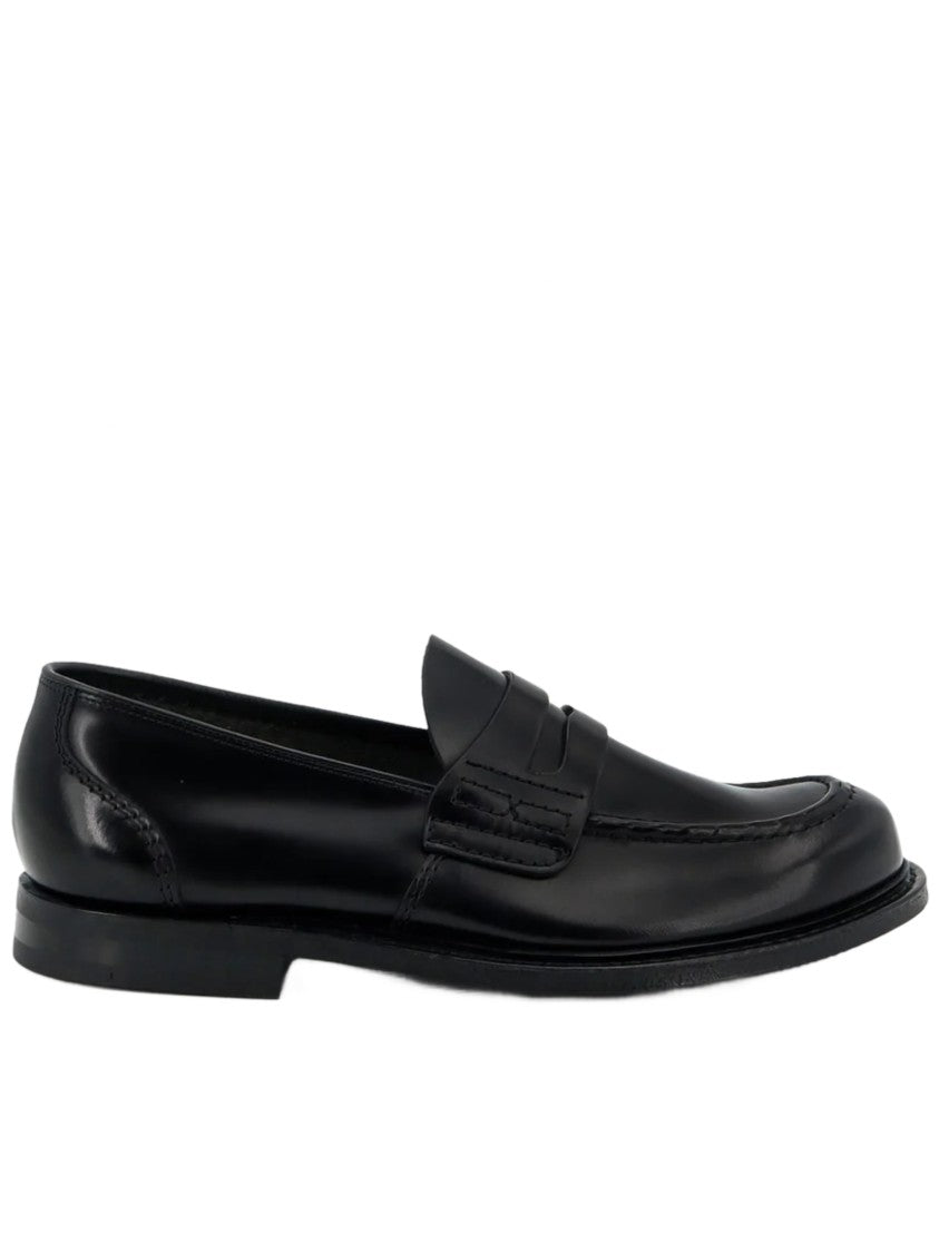 Church's Black Leather Loafer With Classic Penny Strap