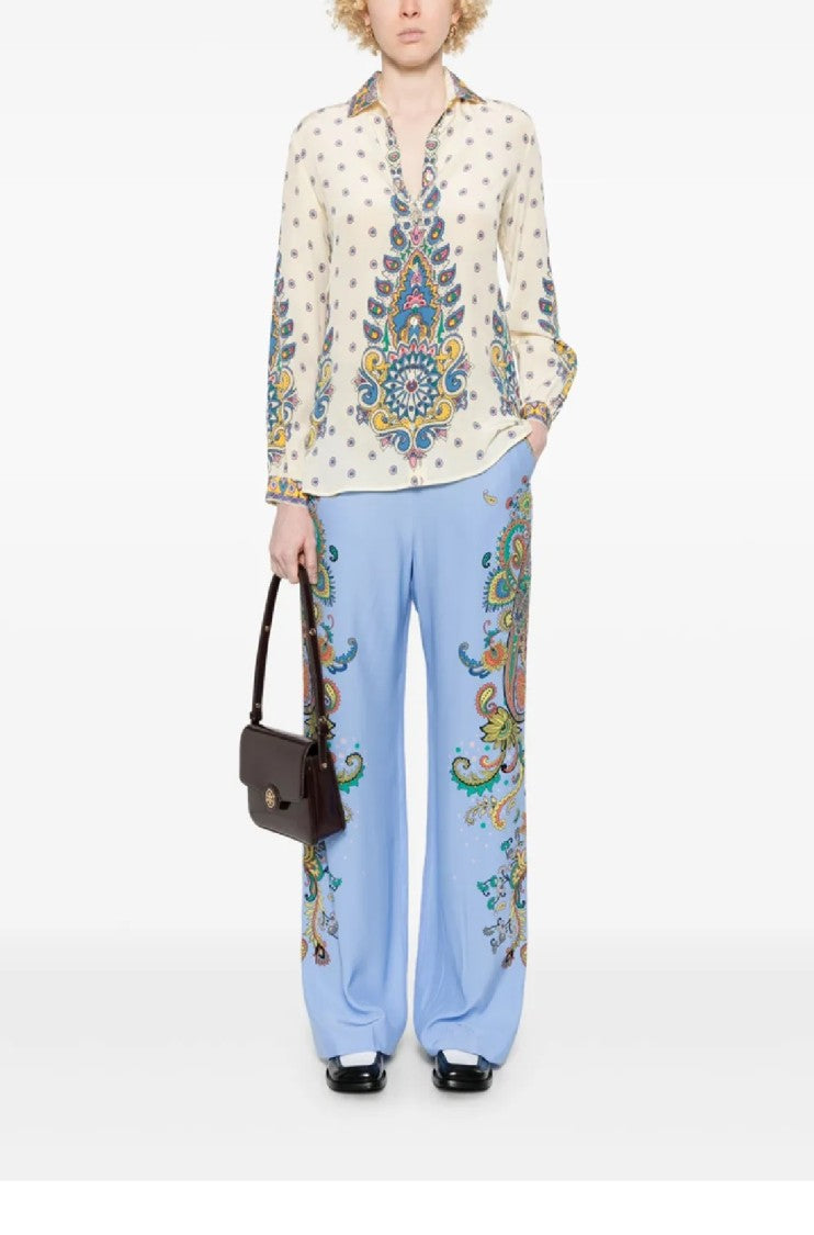 Etro Wide-Leg Trousers With Paisley Patterns