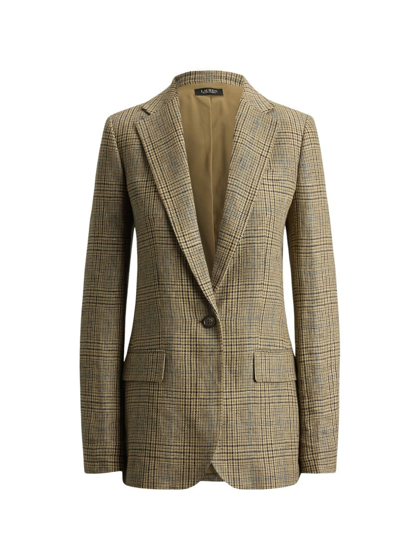Lauren Ralph Lauren Tailored Notched Lapel Checked Blazer