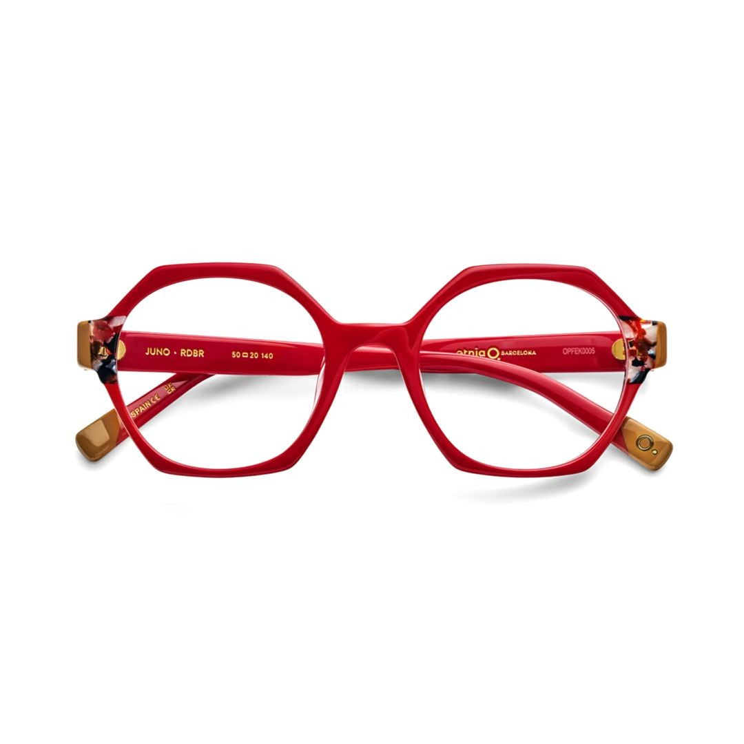 Etnia Barcelona Juno Bold Geometric Hexagonal Eyeglasses With Tortoiseshell Accents