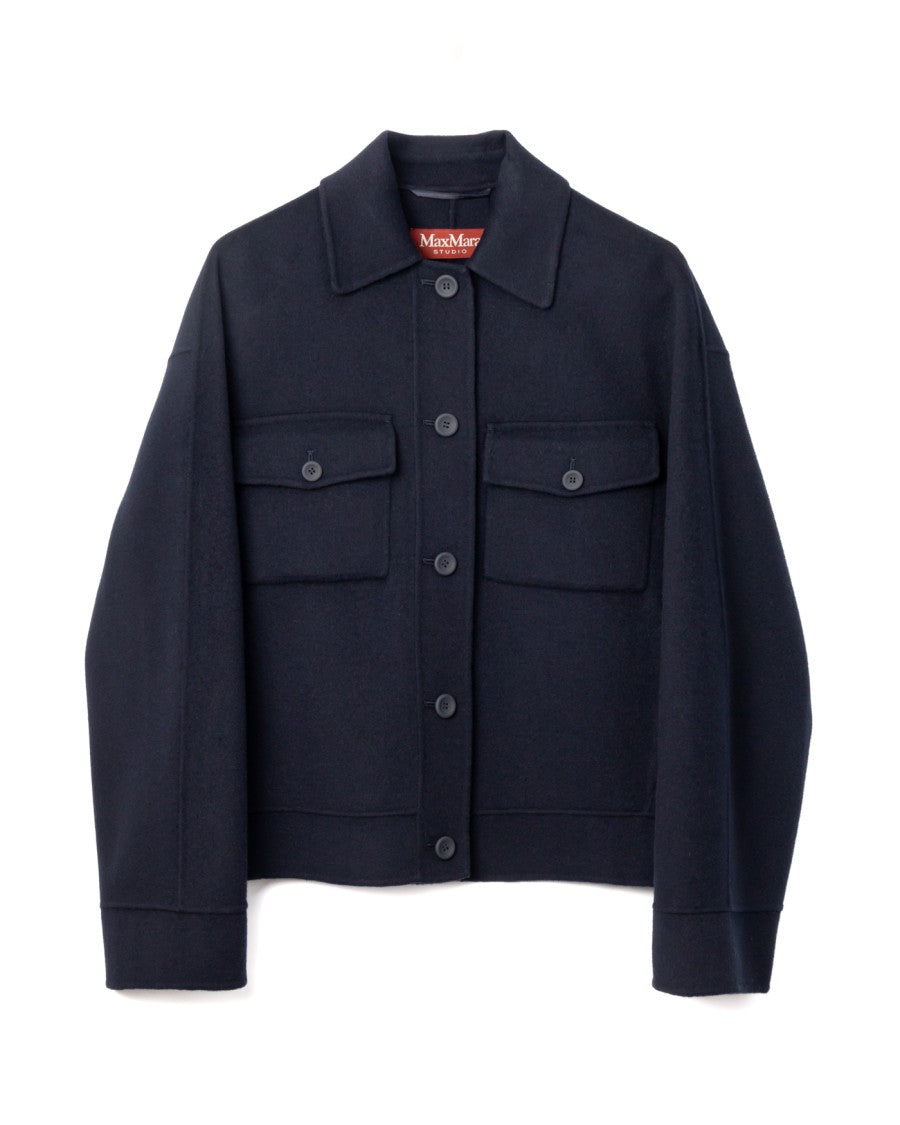 Max Mara Fiero Navy Button-Front Jacket