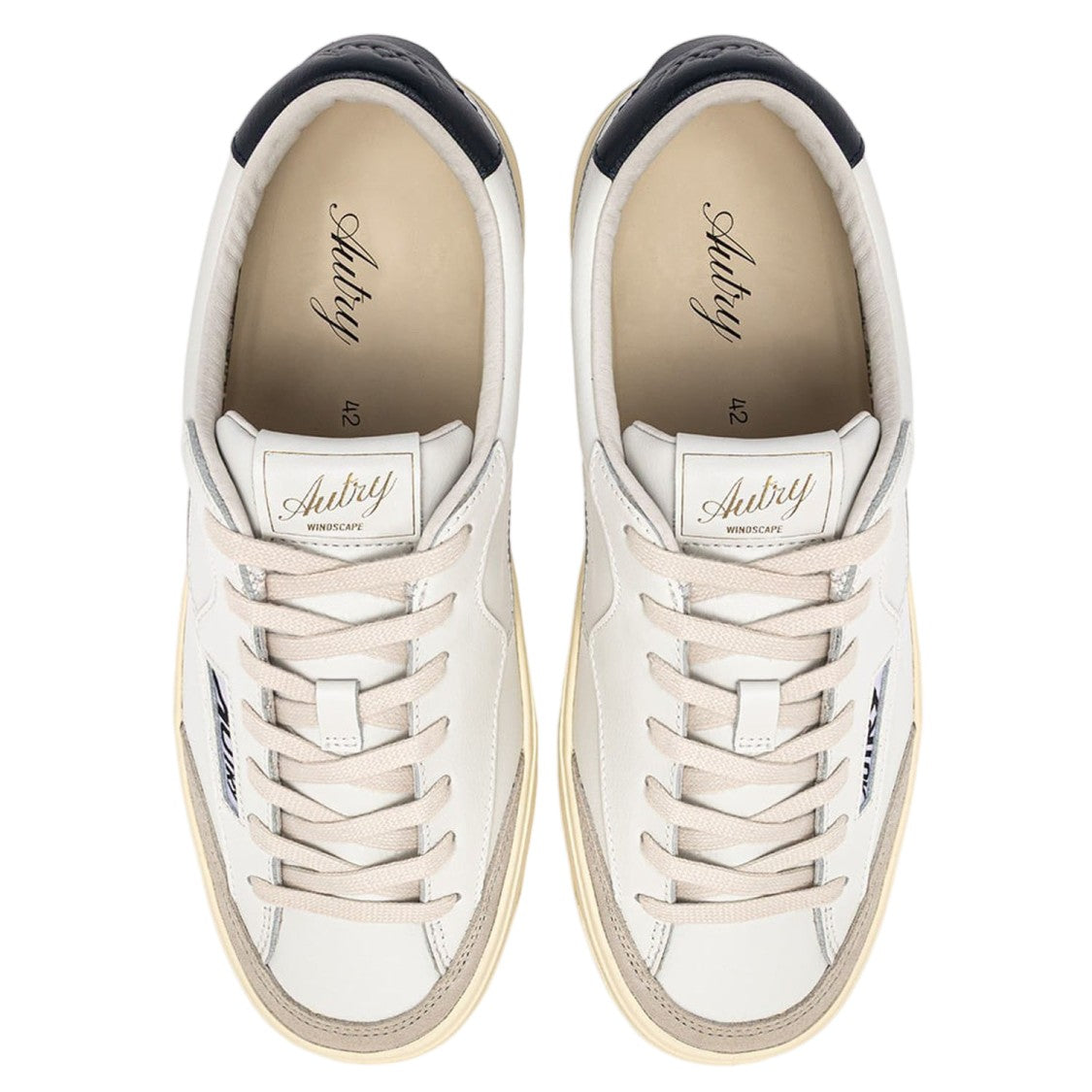 Autry Luxe Leather Low Sneakers With Round Toe And Logo Details