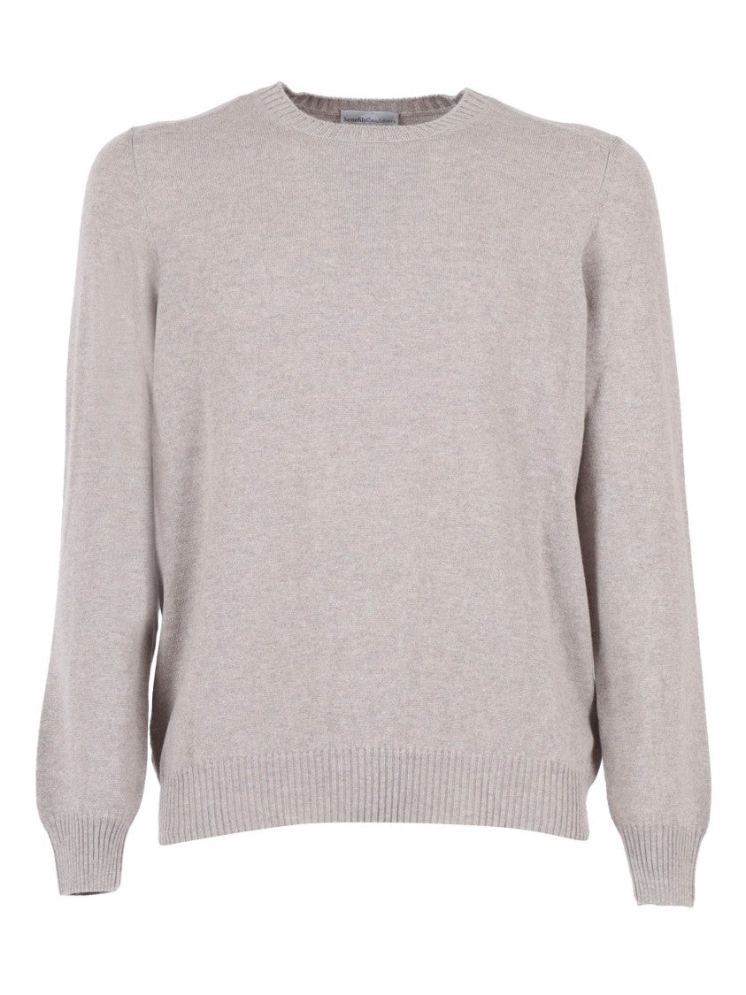 Sette Fili Cashmere Fine-Knit Cashmere Sweater With French Shoulder Seam