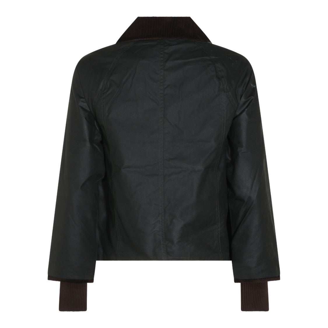 Barbour Black Cropped Corduroy-Collar Jacket