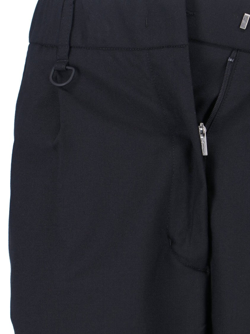 Laminar Black Wool-Blend Elastic Waistband Shorts