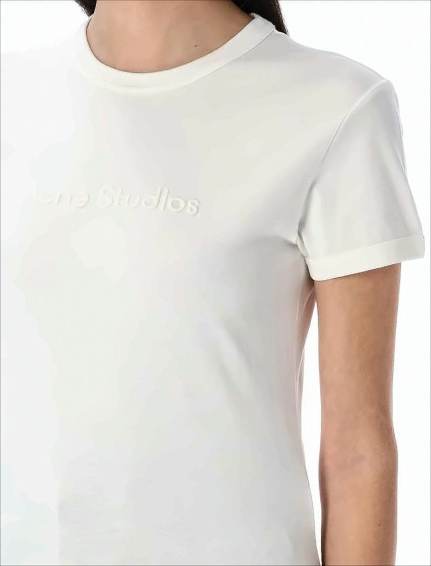 Acne Studios Fitted Cotton T-Shirt With Embossed Detail