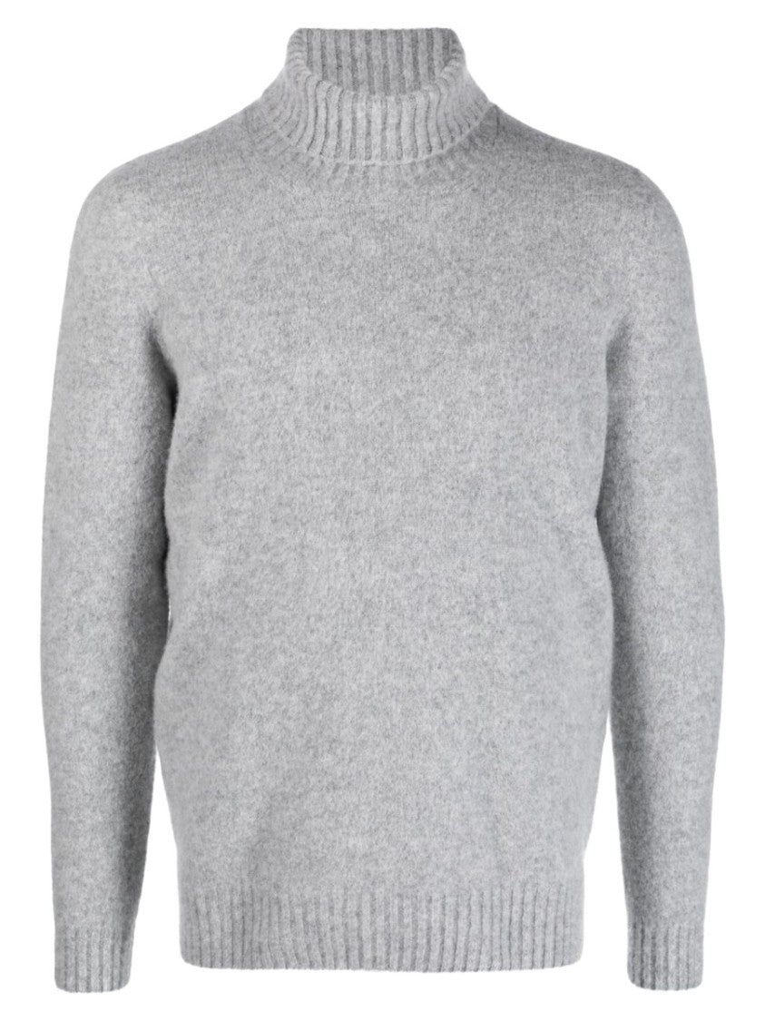 Drumohr Light Grey Mock Neck Sweater