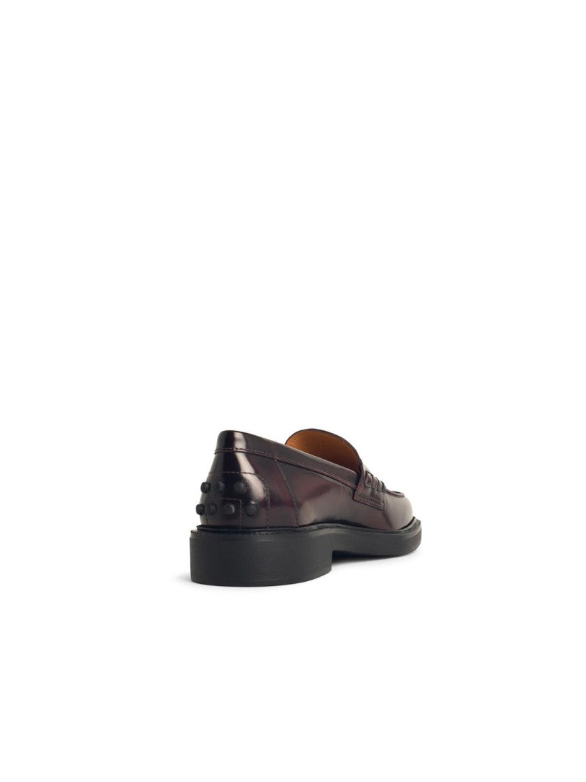 Tod's Burgundy Leather Loafers